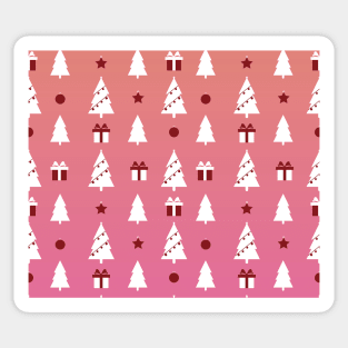 Christmas Pattern with christmas Tree, Star, Pine, Present Sticker